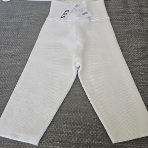 525 America White Ribbed Bike Shorts